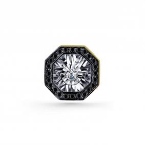 Подвеска из лимонного золота GRIGORIEV Г03-13-5628-13-00-1 с бриллиантом и чёрным бриллиантом Г03-13-5628-13-00-1 фото