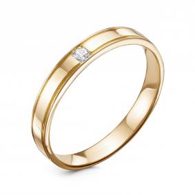 Золотое кольцо GRIGORIEV Г04-01-0050 с бриллиантом Г04-01-0050 фото