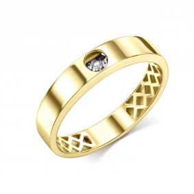 Кольцо из лимонного золота GRIGORIEV Г04-13-51230-11-00 с бриллиантом Г04-13-51230-11-00 фото