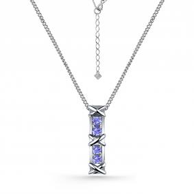 Г08-10-0747-41-07-1 Колье из серебра с танзанитом Серебро 925° Г08-10-0747-41-07-1 фото