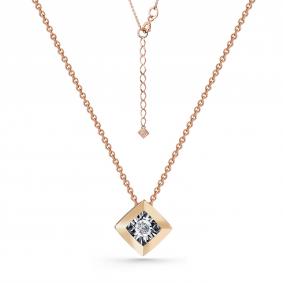 Г08-11-5737-31-00 Колье из красного золота с бриллиантом Золото 585° (красное) Г08-11-5737-31-00 фото