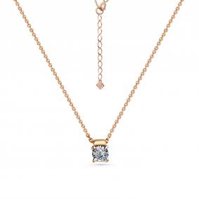 Г08-11-6782-31-00-2-23 Колье из красного золота с бриллиантом Золото 585° (красное) Г08-11-6782-31-00-2-23 фото