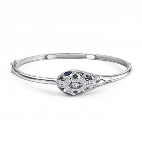 Браслет из белого золота GRIGORIEV Г09-12-51041-31-02 с бриллиантом и сапфиром Г09-12-51041-31-02 фото