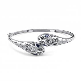 Браслет из белого золота GRIGORIEV Г09-12-5942-31-02 с бриллиантом и сапфиром Г09-12-5942-31-02 фото