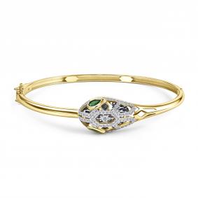 Браслет из лимонного золота GRIGORIEV Г09-13-51041-31-01 с бриллиантом и изумрудом Г09-13-51041-31-01 фото