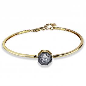 Браслет из лимонного золота GRIGORIEV Г09-13-5628-33-00 с бриллиантом и чёрным бриллиантом Г09-13-5628-33-00 фото