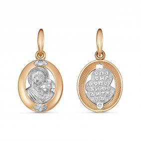 Золотая подвеска-иконка Божией Матери Казанская GRIGORIEV с бриллиантом Г10-14-0074-Казанская Г10-14-0074-Казанская фото