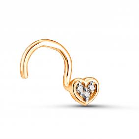 Г11-11-0002 Пирсинг из красного золота с бриллиантом Золото 585° (красное) Г11-11-0002 фото