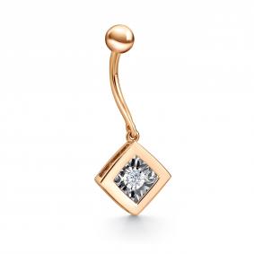 Г11-11-5737-11-00 Пирсинг из красного золота с бриллиантом Золото 585° (красное) Г11-11-5737-11-00 фото