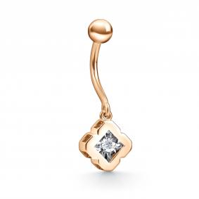 Г11-11-5915-11-00 Пирсинг из красного золота с бриллиантом Золото 585° (красное) Г11-11-5915-11-00 фото