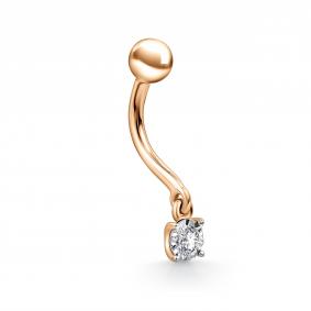 Г11-11-6852-11-00-1-23 Пирсинг из красного золота с бриллиантом Золото 585° (красное) Г11-11-6852-11-00-1-23 фото