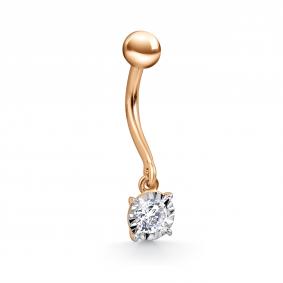 Г11-11-6852-11-00-26 Пирсинг из красного золота с бриллиантом Золото 585° (красное) Г11-11-6852-11-00-26 фото