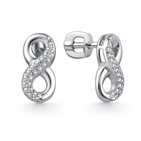 Серебряные серьги GRIGORIEV Г12-10-01021-41-00 с фианитом Г12-10-01021-41-00 фото