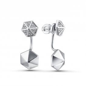 Серебряные серьги GRIGORIEV Г12-10-0649-41-00 с фианитом Г12-10-0649-41-00 фото