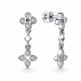 Серебряные серьги GRIGORIEV Г12-10-0961-41-00-1 с фианитом Г12-10-0961-41-00-1 фото