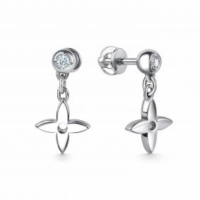 Серебряные серьги GRIGORIEV Г12-10-0963-41-00-1 с фианитом Г12-10-0963-41-00-1 фото