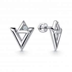 Серебряные серьги GRIGORIEV Г12-10-0966-41-00 с фианитом Г12-10-0966-41-00 фото