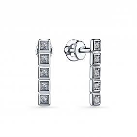 Серебряные серьги GRIGORIEV Г12-10-0972-41-00 с фианитом Г12-10-0972-41-00 фото