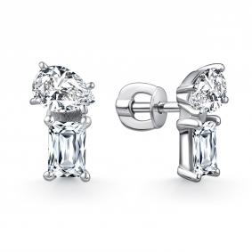 Серебряные серьги GRIGORIEV Г12-10-0990-41-00 с фианитом Г12-10-0990-41-00 фото