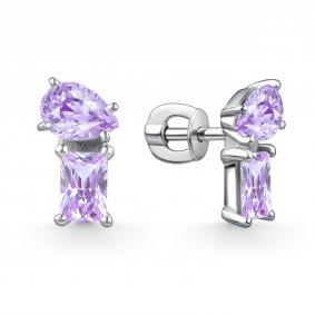 Серебряные серьги GRIGORIEV Г12-10-0990-44-00 с фианитом Г12-10-0990-44-00 фото