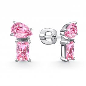 Серебряные серьги GRIGORIEV Г12-10-0990-45-00 с фианитом Г12-10-0990-45-00 фото