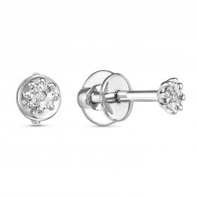 Серебряные серьги GRIGORIEV Г12-10-5009(с) с бриллиантом Г12-10-5009(с) фото