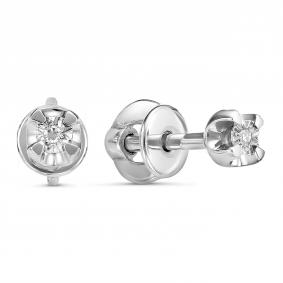 Серебряные серьги GRIGORIEV Г12-10-5352(с) с бриллиантом Г12-10-5352(с) фото