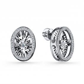 Серебряные серьги GRIGORIEV Г12-10-5498-41-00 с фианитом Г12-10-5498-41-00 фото