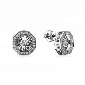 Серебряные серьги GRIGORIEV Г12-10-5628-41-00 с фианитом Г12-10-5628-41-00 фото