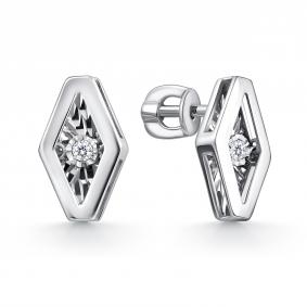 Серебряные серьги GRIGORIEV Г12-10-5746-41-00 с фианитом Г12-10-5746-41-00 фото