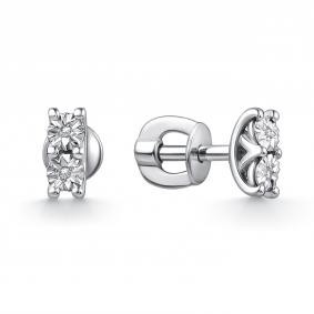 Серебряные серьги GRIGORIEV Г12-10-5823-21-00-1 с бриллиантом Г12-10-5823-21-00-1 фото