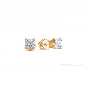 Золотые серьги GRIGORIEV Г12-11-0401 с бриллиантом Г12-11-0401 фото