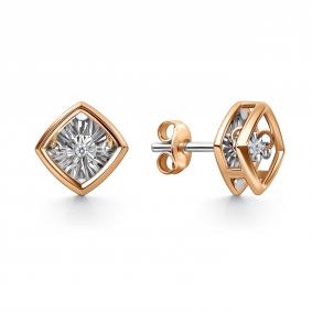 Золотые серьги GRIGORIEV Г12-11-51200-11-00 с бриллиантом Г12-11-51200-11-00 фото