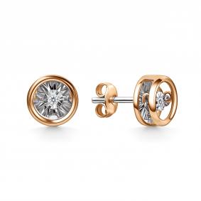 Золотые серьги GRIGORIEV Г12-11-51201-11-00 с бриллиантом Г12-11-51201-11-00 фото