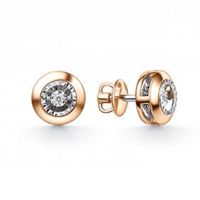 Золотые серьги GRIGORIEV Г12-11-51219-11-00 с бриллиантом Г12-11-51219-11-00 фото