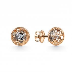 Золотые серьги GRIGORIEV Г12-11-51225-11-00 с бриллиантом Г12-11-51225-11-00 фото