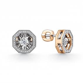 Золотые серьги GRIGORIEV Г12-11-5628-11-00 с бриллиантом Г12-11-5628-11-00 фото