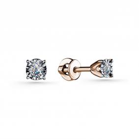 Золотые серьги GRIGORIEV Г12-11-6776-11-00-2-24 с бриллиантом Г12-11-6776-11-00-2-24 фото