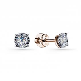 Золотые серьги GRIGORIEV Г12-11-6852-11-00-26 с бриллиантом Г12-11-6852-11-00-26 фото