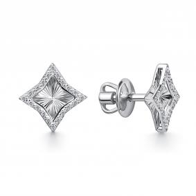 Серьги из белого золота GRIGORIEV Г12-12-01209-21-00 с бриллиантом Г12-12-01209-21-00 фото