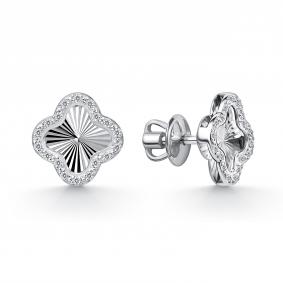 Серьги из белого золота GRIGORIEV Г12-12-01258-21-00 с бриллиантом Г12-12-01258-21-00 фото