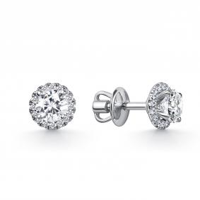 Серьги из белого золота GRIGORIEV Г12-12-01271-31-00 с бриллиантом Г12-12-01271-31-00 фото