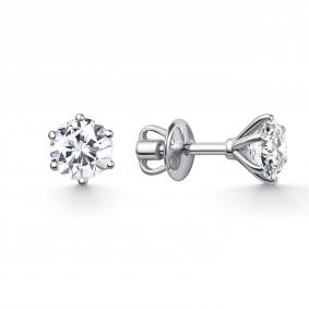 Серьги из белого золота GRIGORIEV Г12-12-01272-11-00-1 с бриллиантом Г12-12-01272-11-00-1 фото