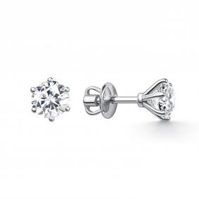 Серьги из белого золота GRIGORIEV Г12-12-01272-51-00-2 с бриллиантом выращенным Г12-12-01272-51-00-2 фото