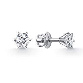 Серьги из белого золота GRIGORIEV Г12-12-01277-51-00 с бриллиантом выращенным Г12-12-01277-51-00 фото