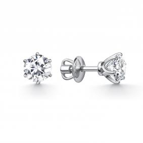 Серьги из белого золота GRIGORIEV Г12-12-01305-11-00-2 с бриллиантом Г12-12-01305-11-00-2 фото