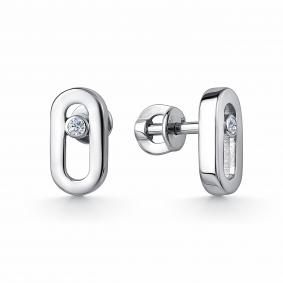 Серьги из белого золота GRIGORIEV Г12-12-0898-11-00 с бриллиантом Г12-12-0898-11-00 фото