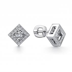 Серьги из белого золота GRIGORIEV Г12-12-51081-11-00 с бриллиантом Г12-12-51081-11-00 фото