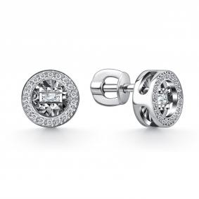 Серьги из белого золота GRIGORIEV Г12-12-51082-11-00 с бриллиантом Г12-12-51082-11-00 фото