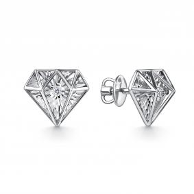 Серьги из белого золота GRIGORIEV с танцующим бриллиантом Г12-12-51196-11-00 Г12-12-51196-11-00 фото